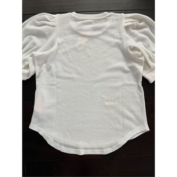 NWT Minkpink Jaleh Puff Sleeve Waffle Top - Picture 4 of 5